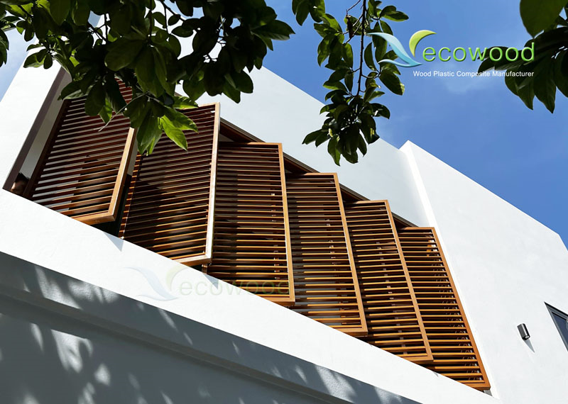 Lam gỗ che chắn nắng mặt tiền